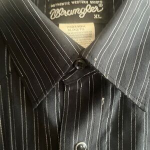Wrangler Black Pinstripe Button-Up Shirt
